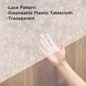 LIKAJON white lace-look tablecloth elevates decor at weddings and celebrations.