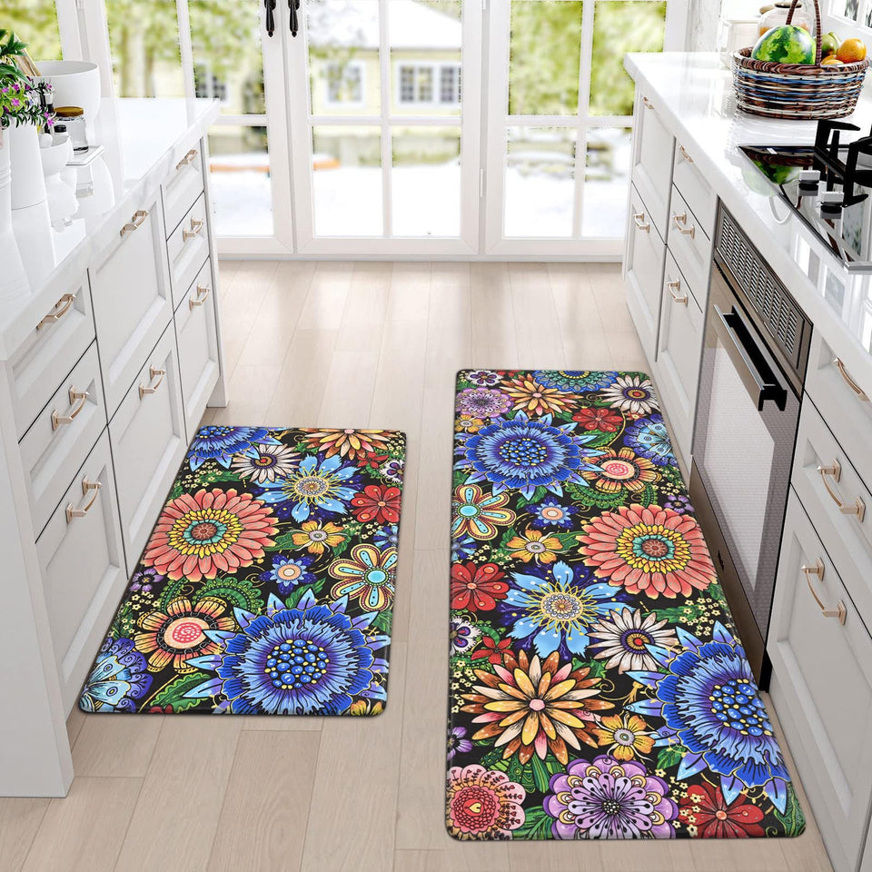Likiyol boho kitchen rug 18x30 enhances comfort in the prep zone.