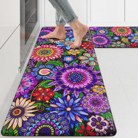 Likiyol boho kitchen rug 18x48 adds anti-fatigue comfort while cooking.