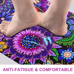 Likiyol floral rug close-up showing non-slip backing for safety.