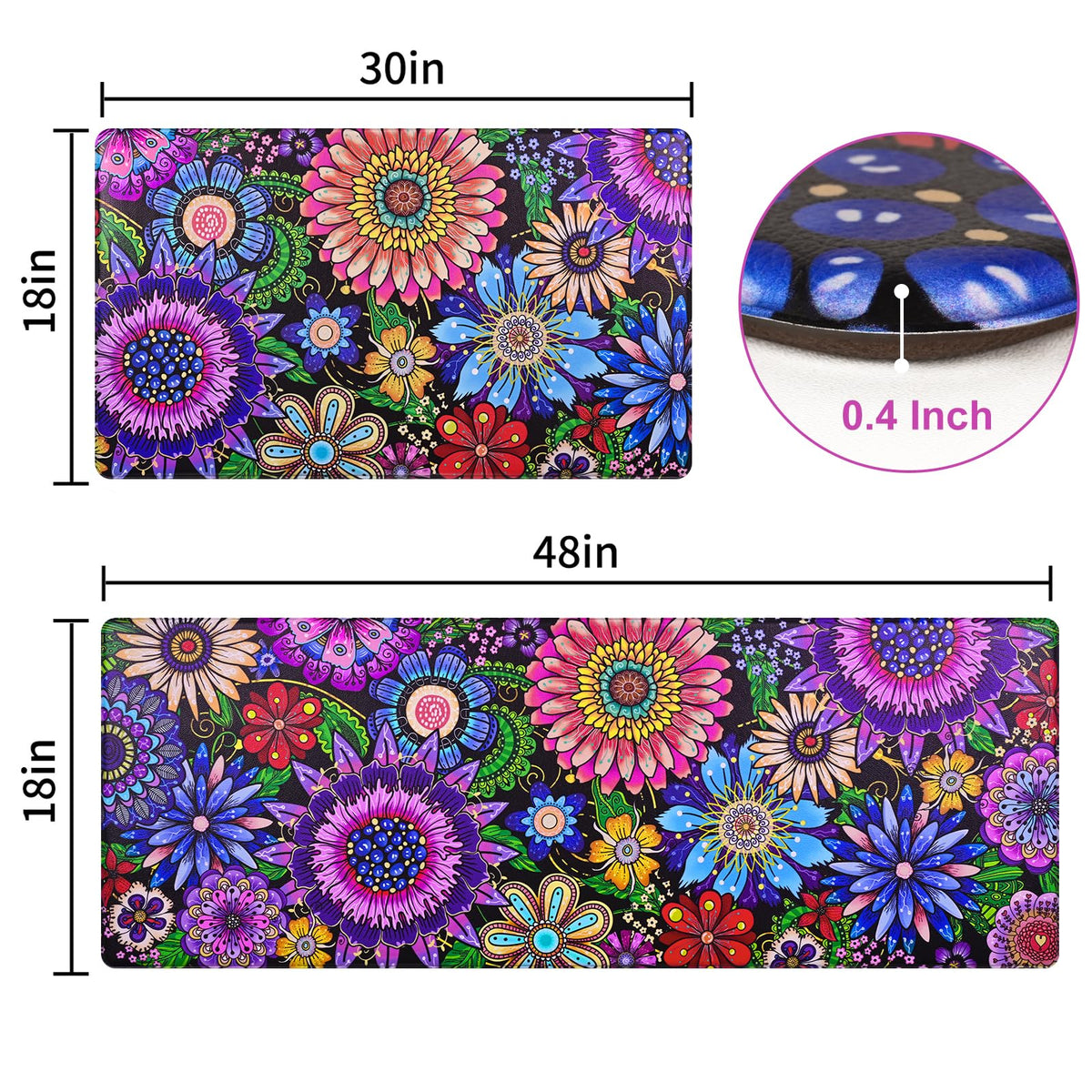 Likiyol boho floor mat suitable for various surfaces like wood or ceramic.
