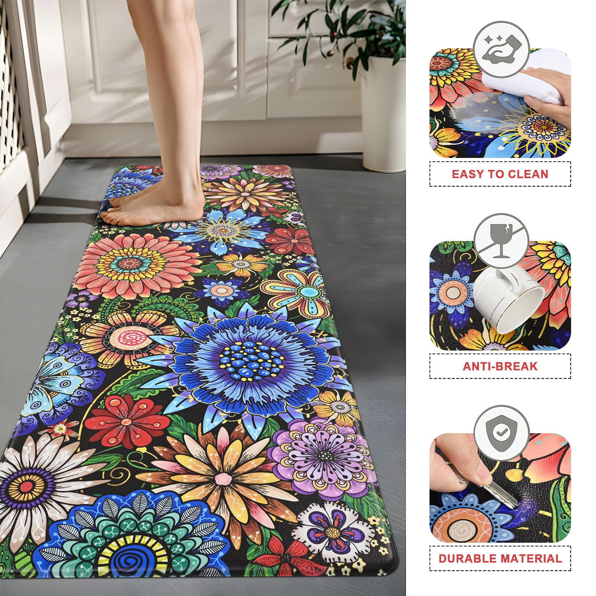Likiyol memory foam comfort adds soft support under feet.