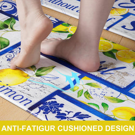 Likiyol lemon print mat being wiped for easy cleaning