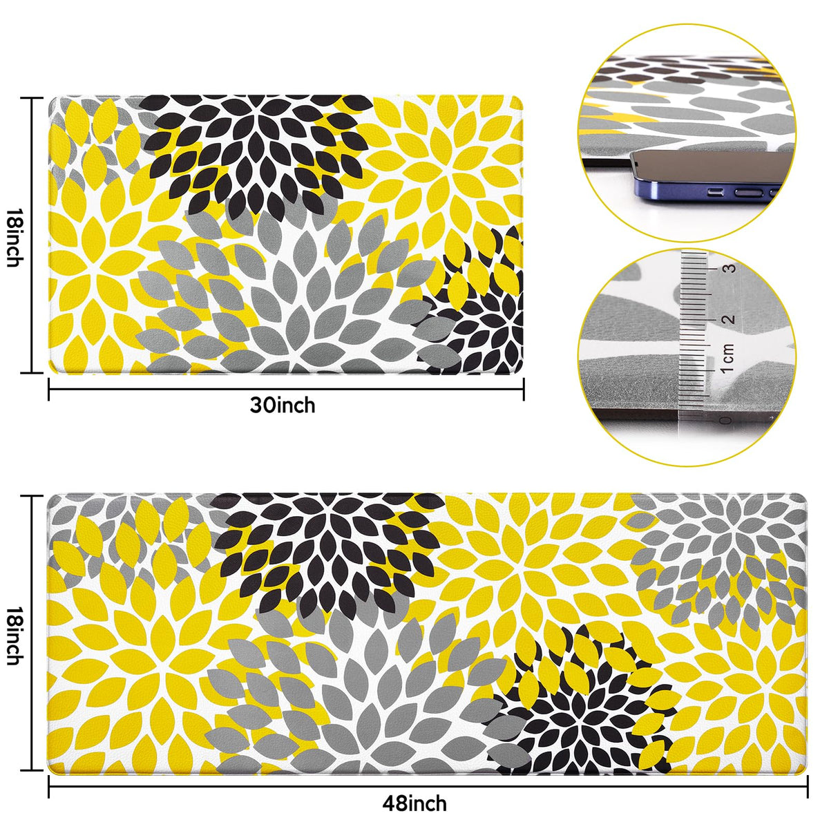 Likiyol kitchen mats, 18x48, anti-fatigue foam for longer cooking sessions.