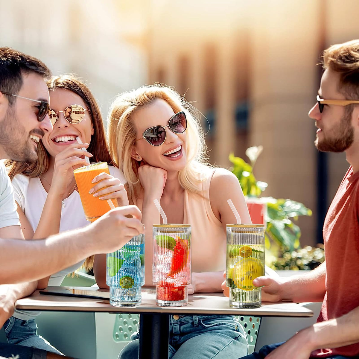 lilamacalla versatile glass set for beer, juice, water, or iced coffee