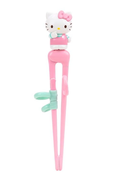 Lilfant right-hand training chopsticks in pink, close-up showing beginner-friendly grip