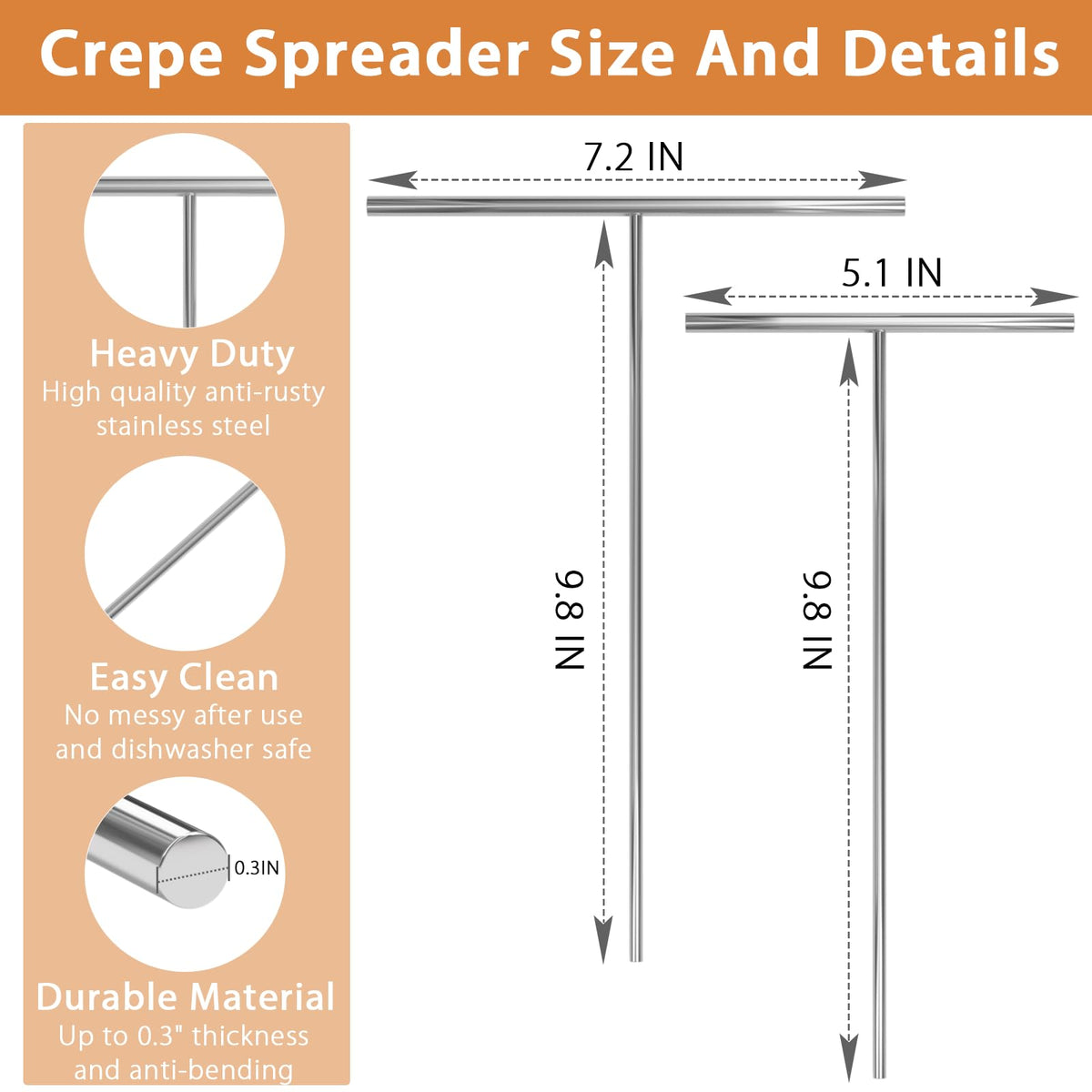 Lilithye 12-inch spatula for large crepes and pan scraping