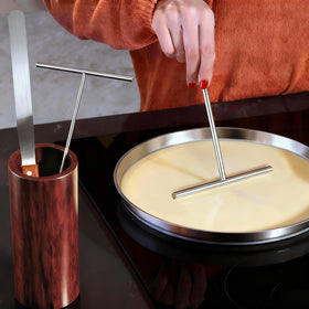 Lilithye 7-inch flat-spatula crepe spreader for even batter distribution