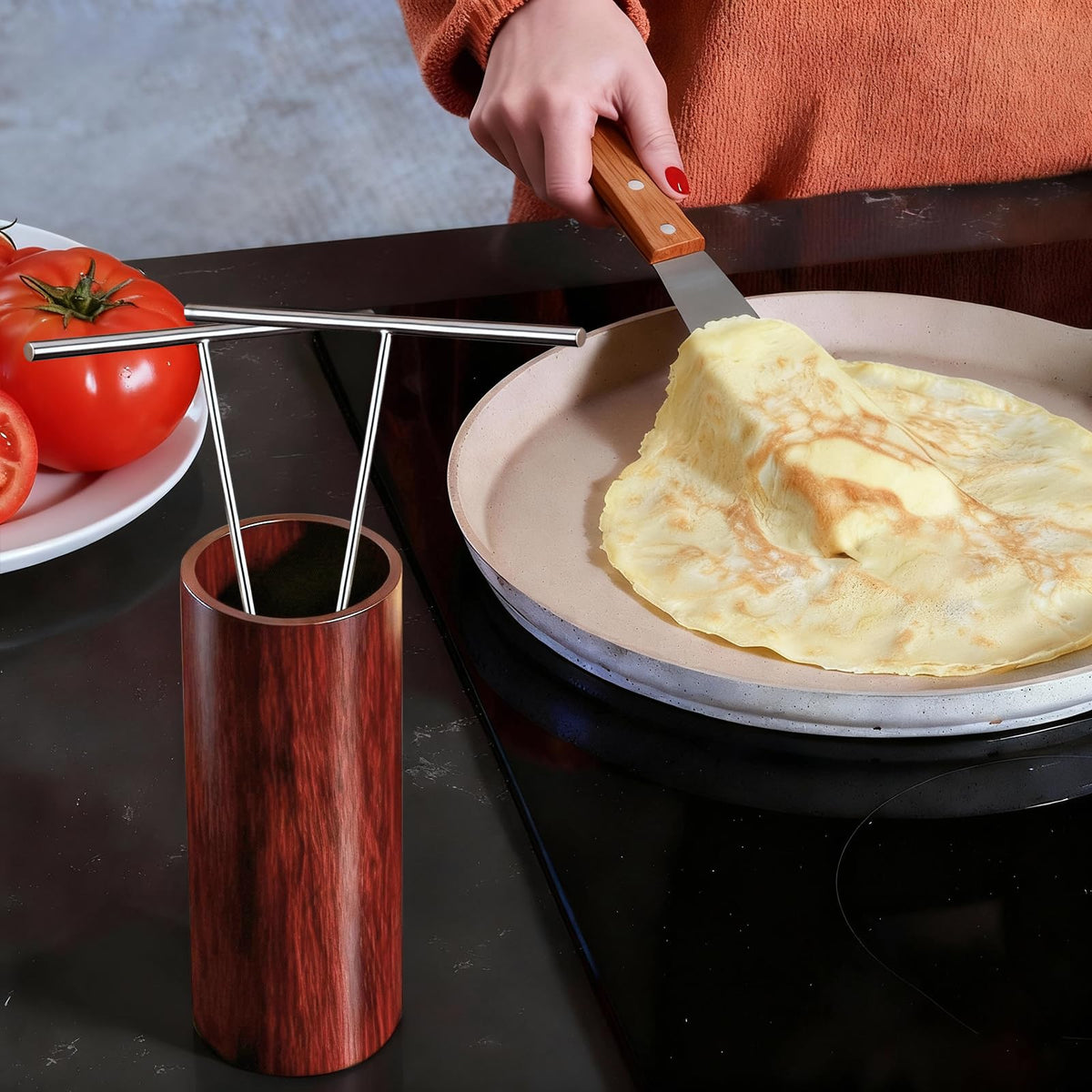 Lilithye T-shape spreader stainless steel for thin crepe uniformity