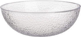 Lillian Collection 12-inch clear plastic hammered bowl for elegant party displays.
