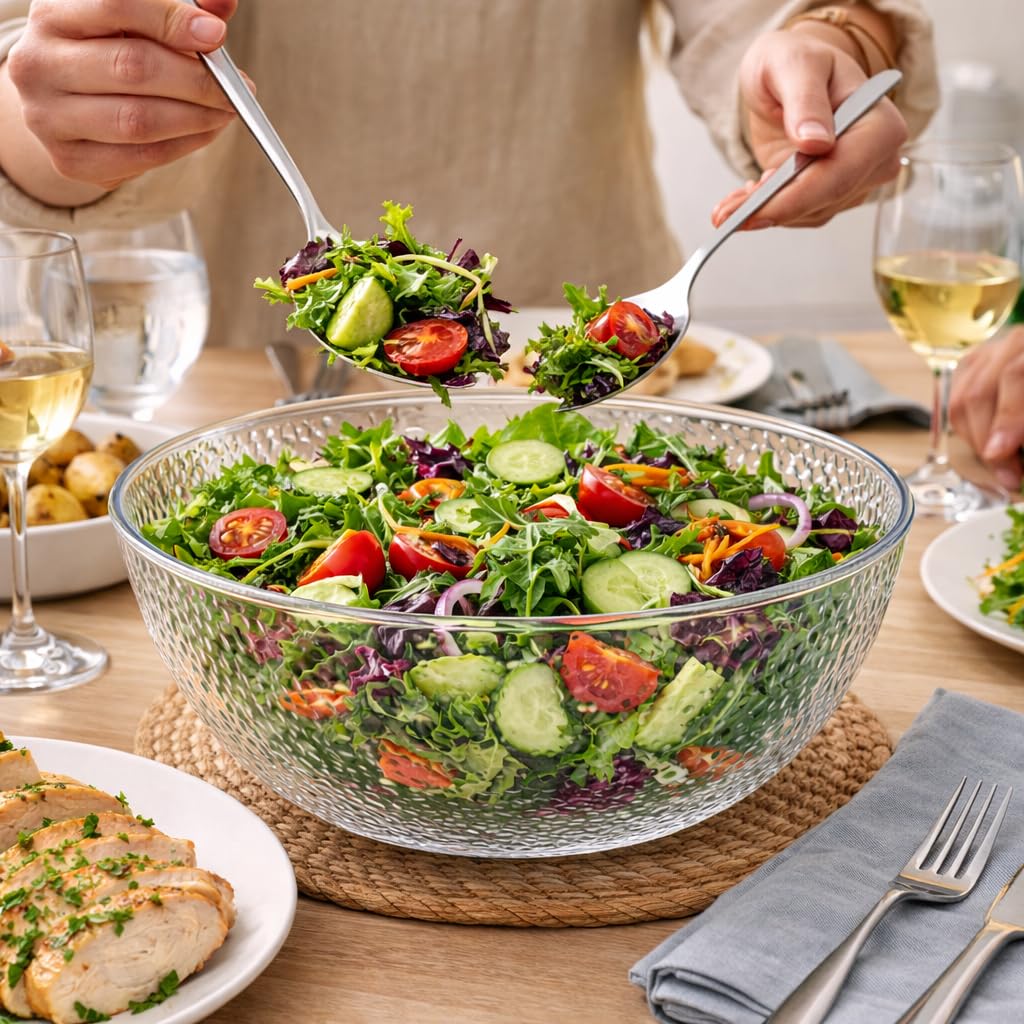 Easy cleanup with the Lillian Collection hammered bowl after gatherings.