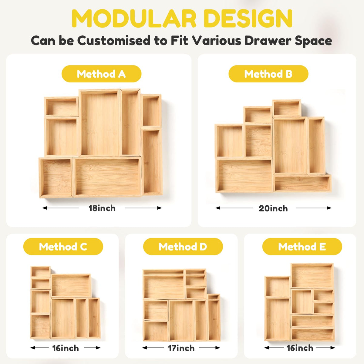 lilLittle bamboo drawer organizer is easy to clean with a quick wipe.