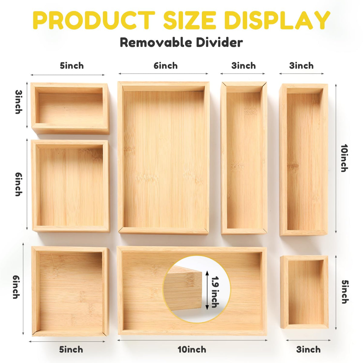 lilLittle bamboo drawer organizer features a natural finish that adds warmth.