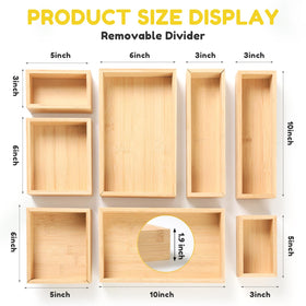 lilLittle bamboo drawer organizer features a natural finish that adds warmth.