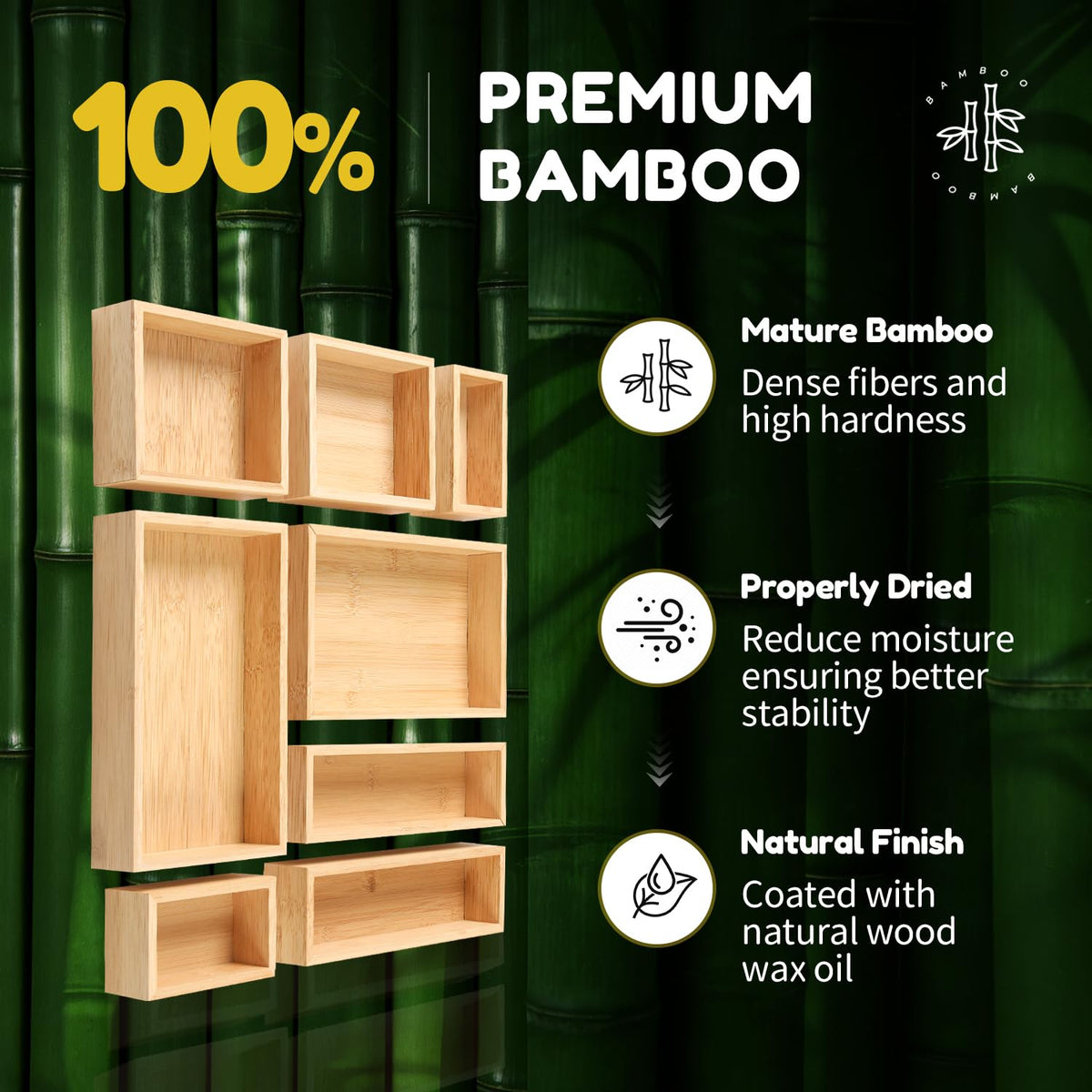 lilLittle bamboo drawer organizer delivers sturdy craftsmanship that complements home decor.
