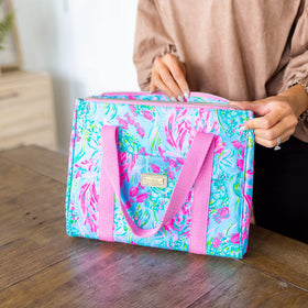 Lilly Pulitzer bold print fabric complements on-the-go lunches.