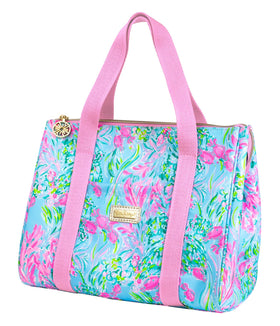 Lilly Pulitzer insulated interior keeps snacks fresh during busy days.