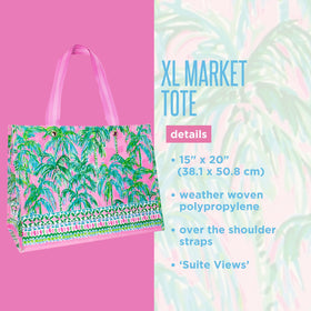 Lilly Pulitzer pink-green Suite Views print on bag for eco-friendly shopping