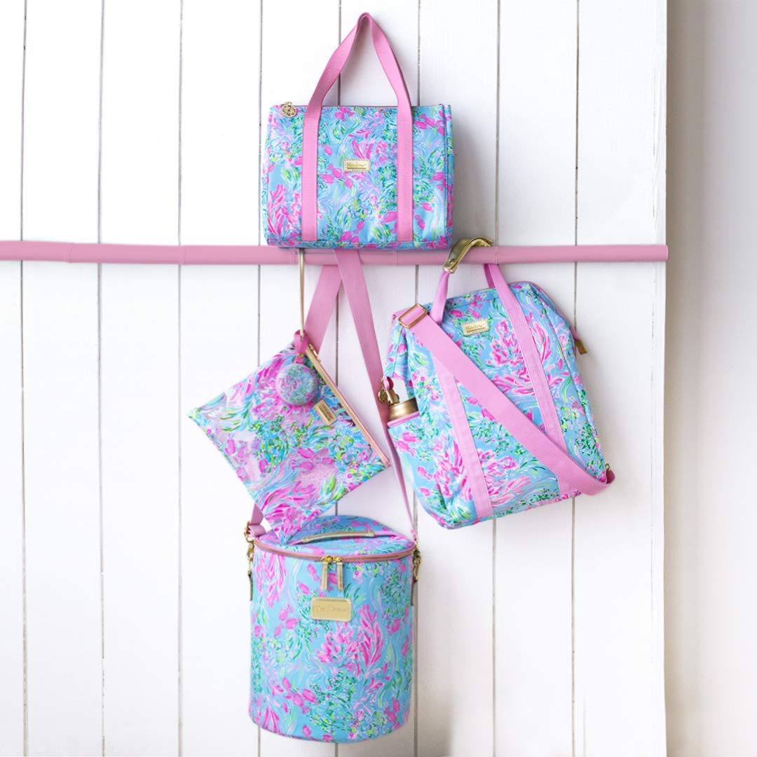 Waterproof zipper pouch stores toiletries while protecting from sand and moisture