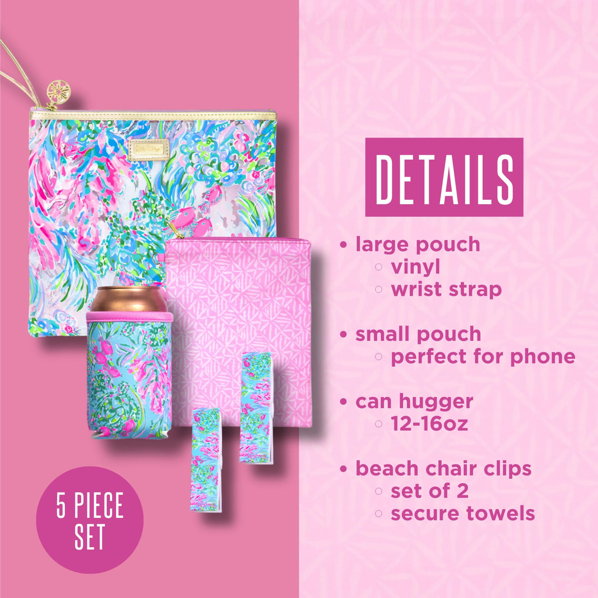 Dual-use towel clip keeps towels in place and doubles as snack clip