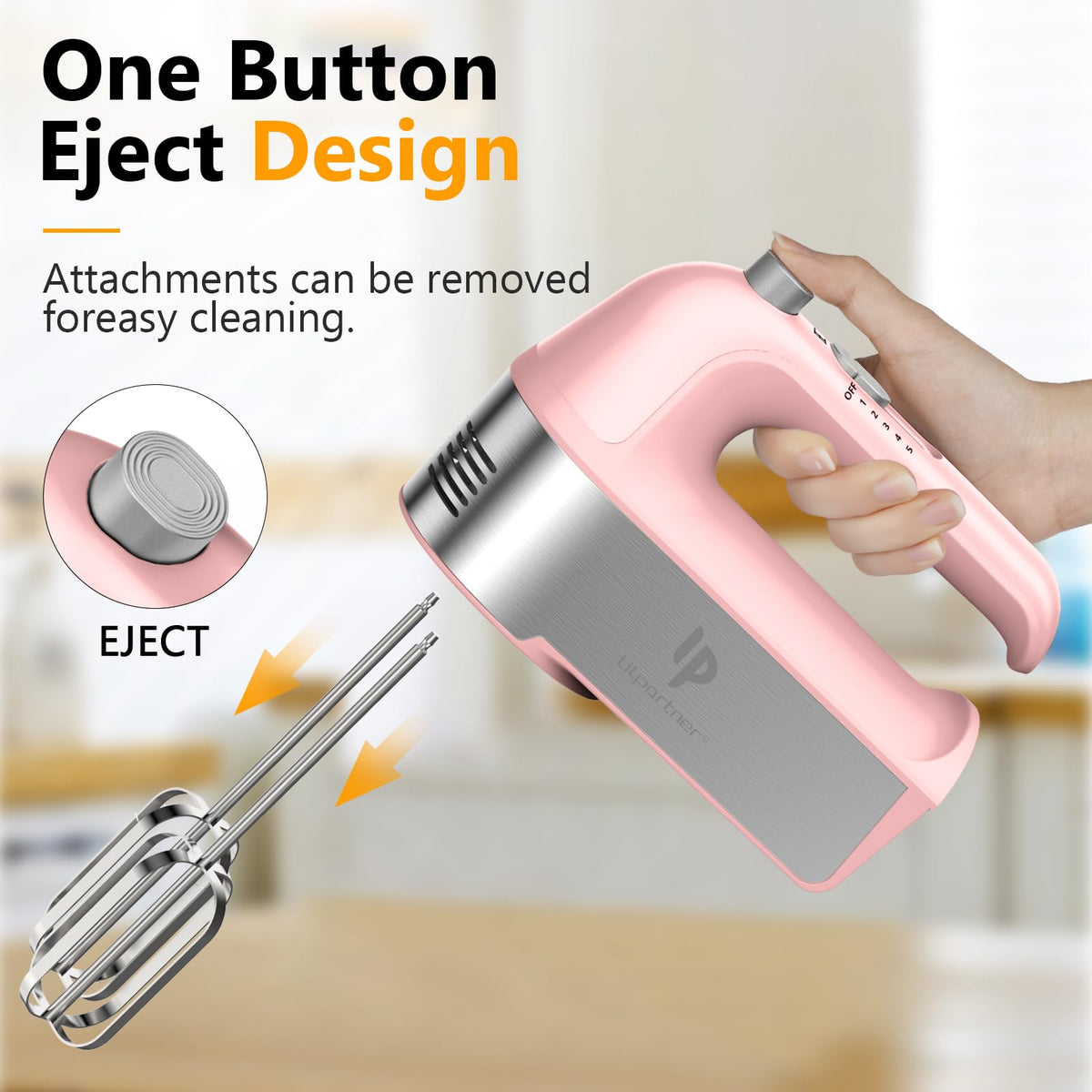 LILPARTNER Hand Mixer five-speed settings provide precise control