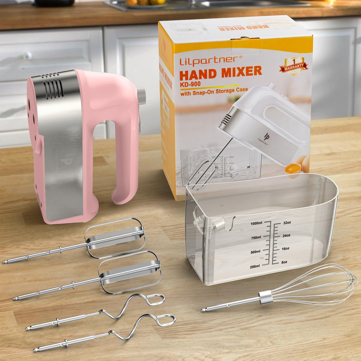 LILPARTNER Pink finish adds a stylish kitchen accent