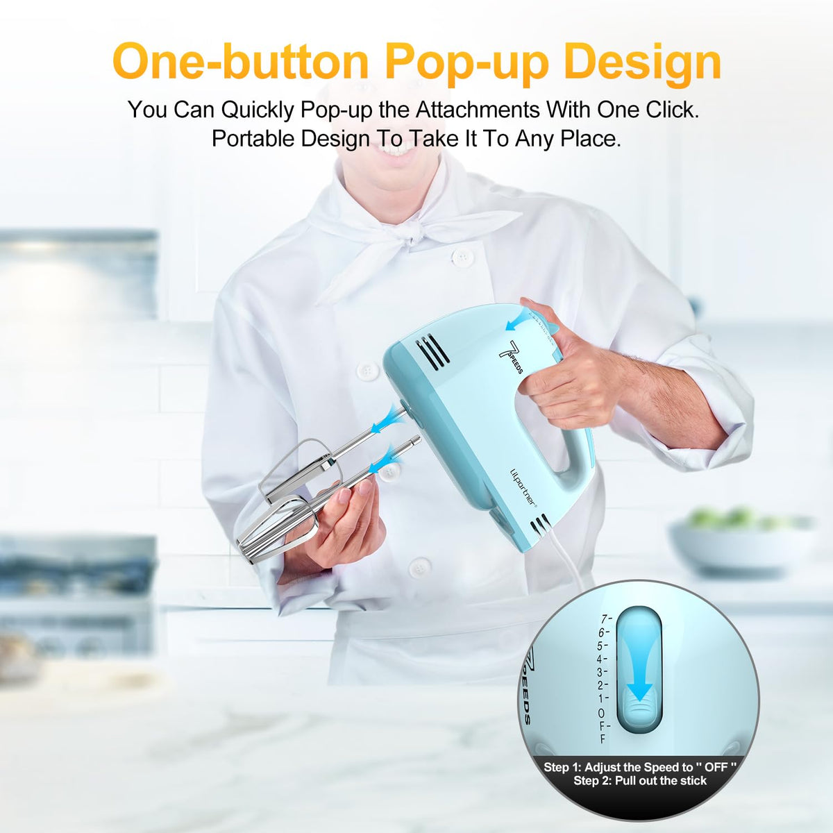 LILPARTNER Dishwasher-safe attachments for easy post-bake cleanup.