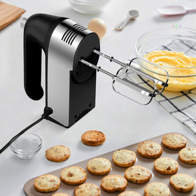 Compact black hand mixer suitable for everyday use