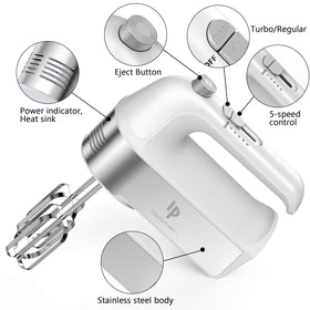 LILPARTNER hand mixer scale cup storage case keeps ingredients organized during use.