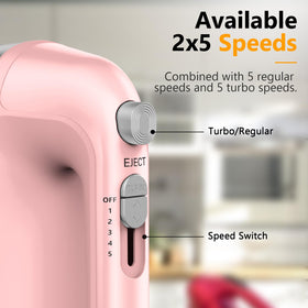 LILPARTNER Hand Mixer turbo boost button delivers a quick mixing boost