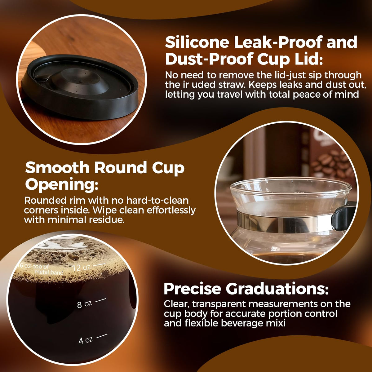 LILVEYUme 16oz mug comes with cleaning brush for quick residue removal after use.