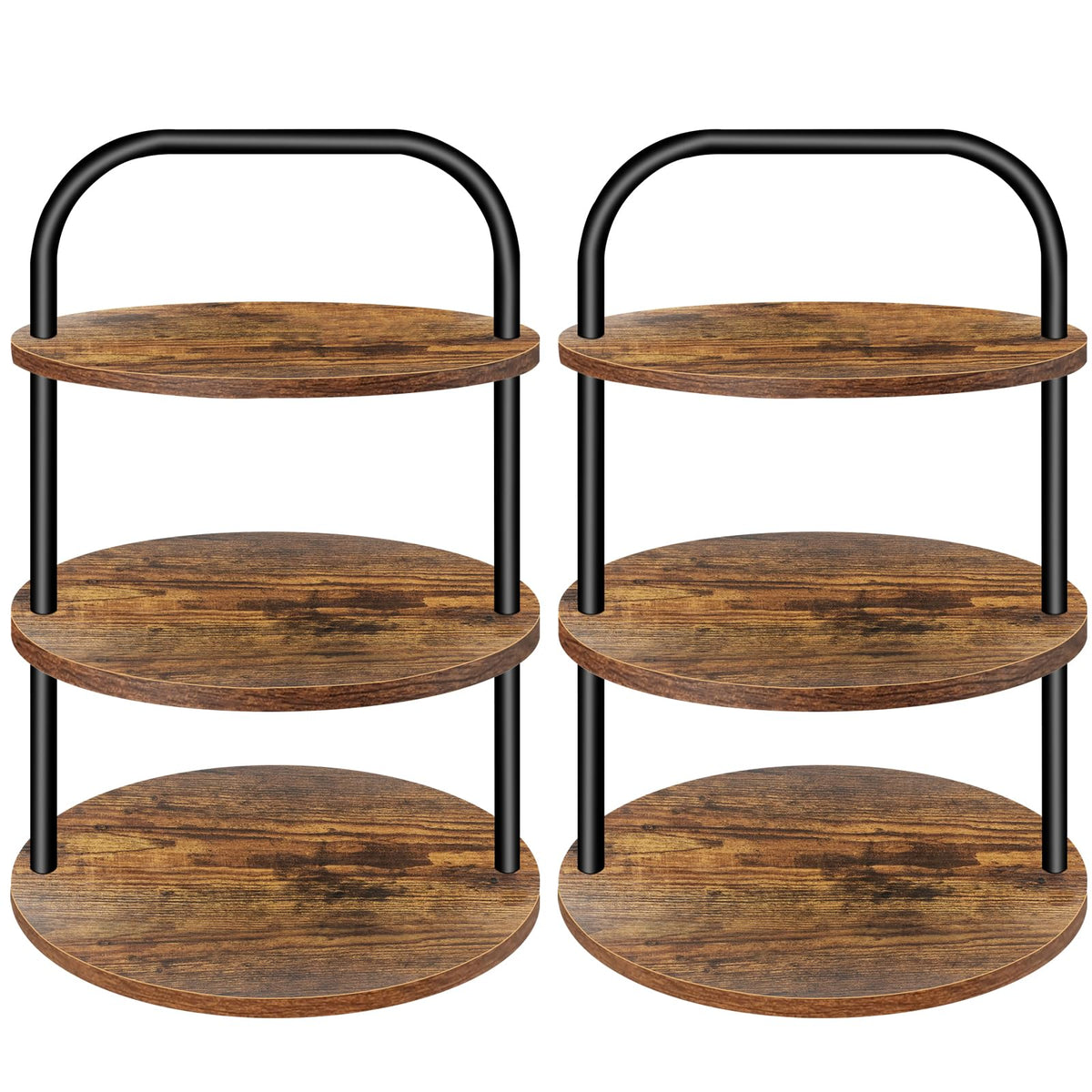 Lilybud Lily 3-tier wooden cupcake stand displaying 100 cupcakes with rustic charm