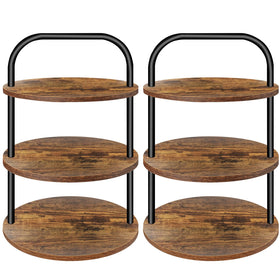Lilybud Lily 3-tier wooden cupcake stand displaying 100 cupcakes with rustic charm