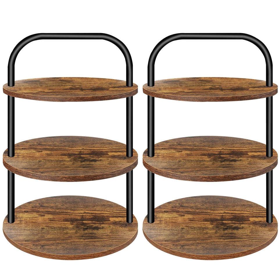 Lilybud Lily 3-tier wooden cupcake stand displaying 100 cupcakes with rustic charm