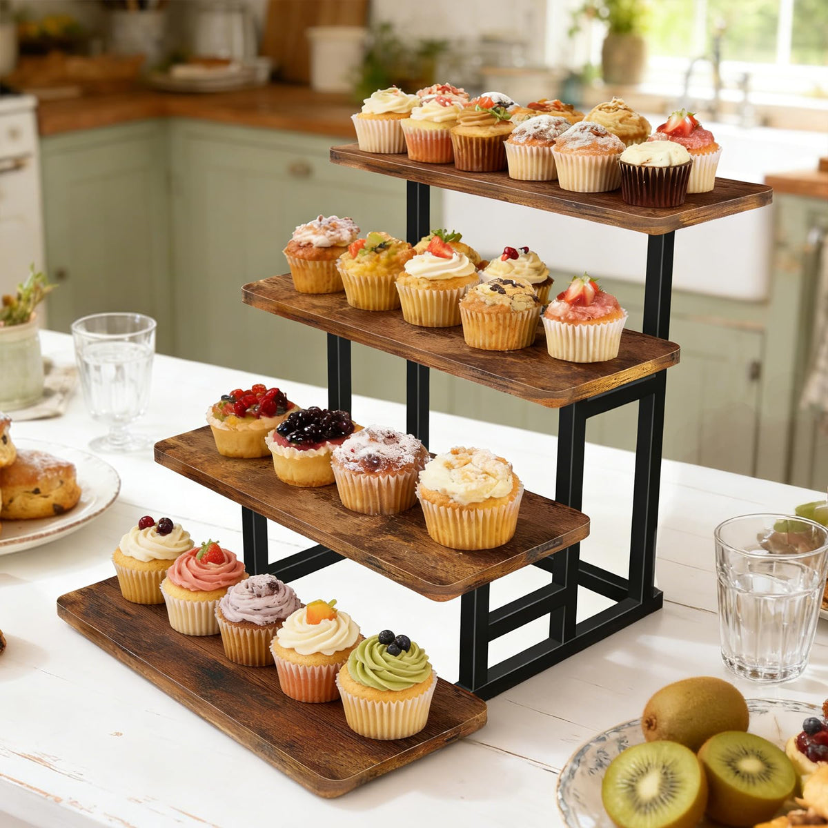 Lily Cupcake Stand stepped tier tray with rustic charm for decor.