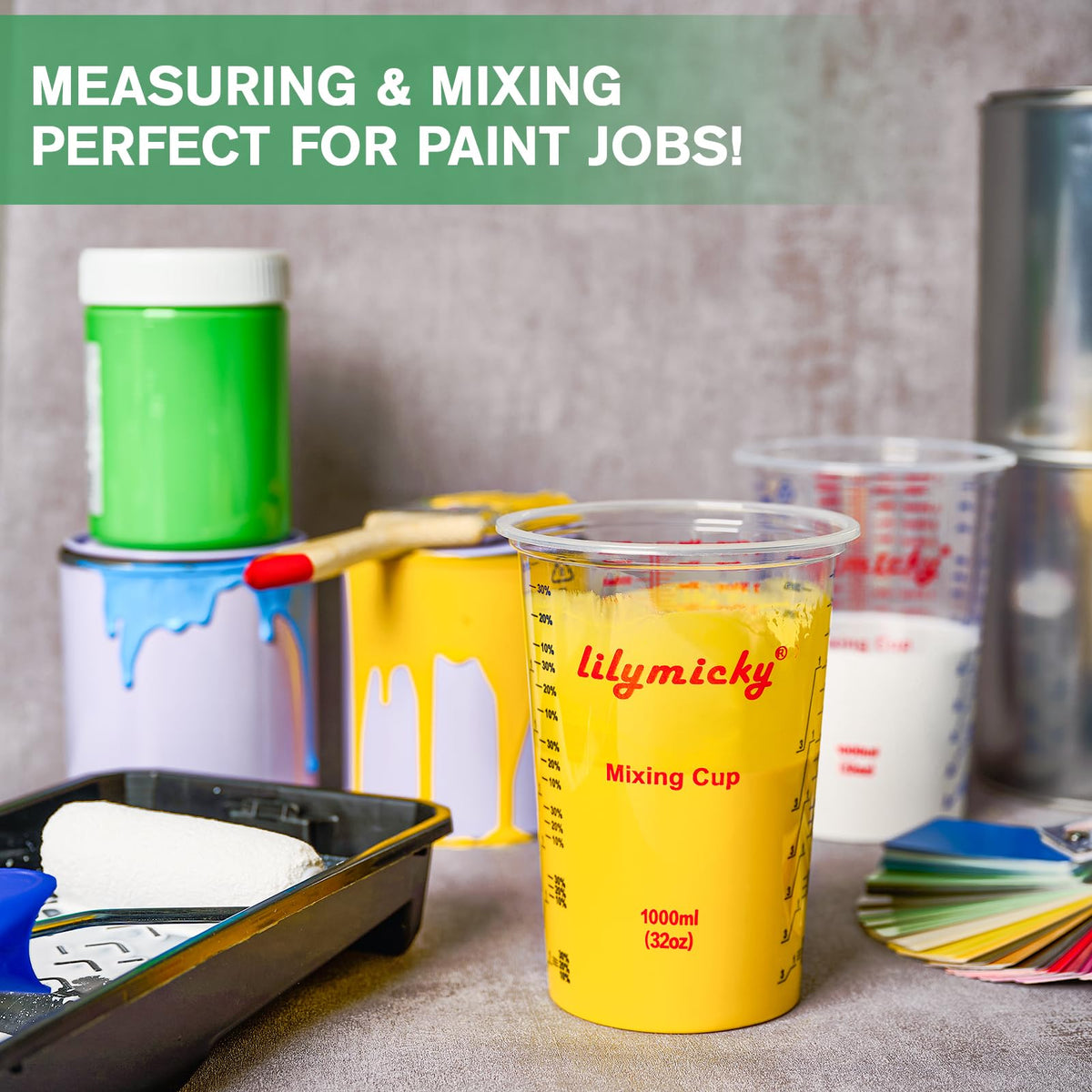 Lilymicky 32oz cups with stable base facilitate steady pours.