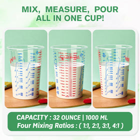 Lilymicky cups display 1:1, 2:1, 3:1, 4:1 ratios for easy mixing.