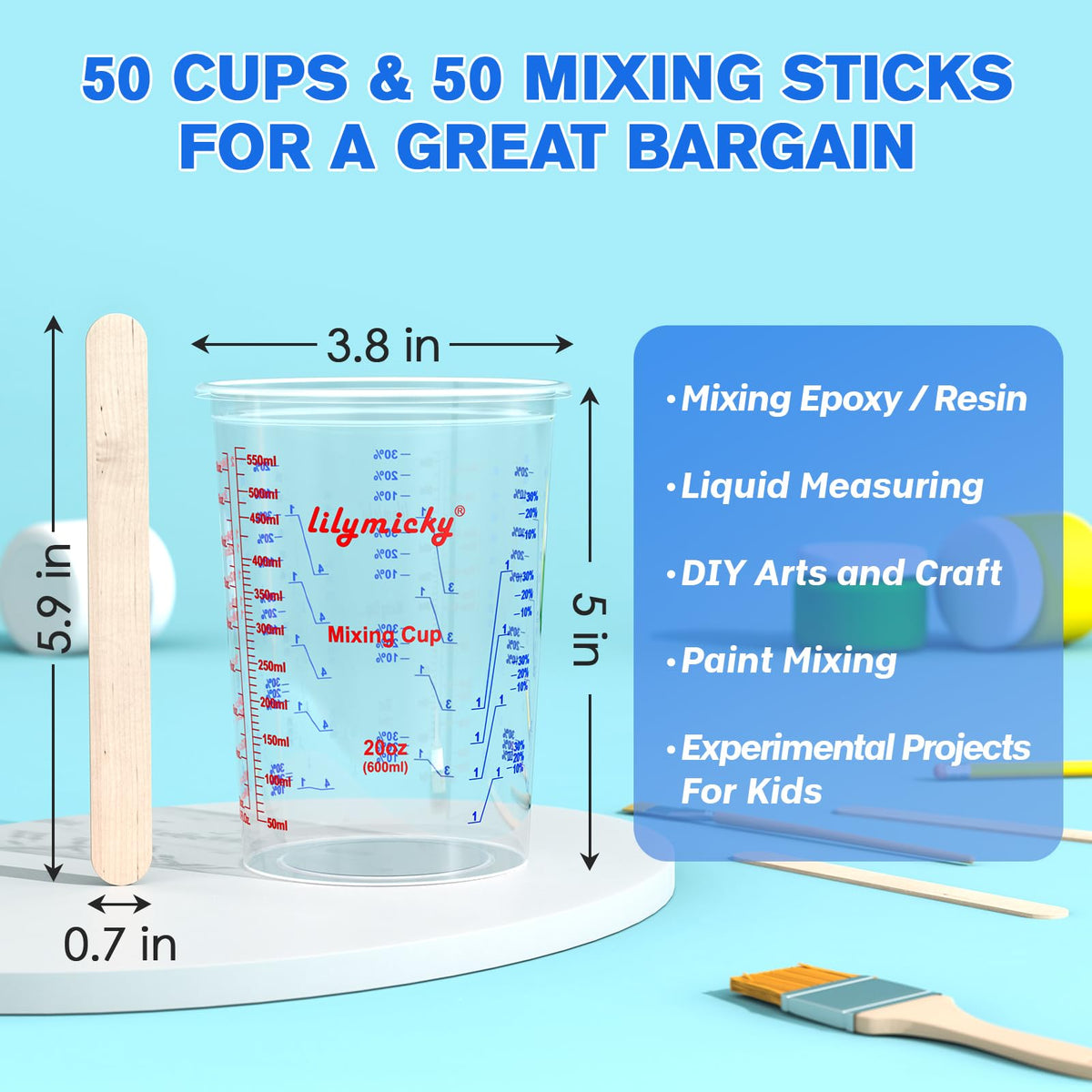 Lilymicky transparent cups enable clear visibility during mixing