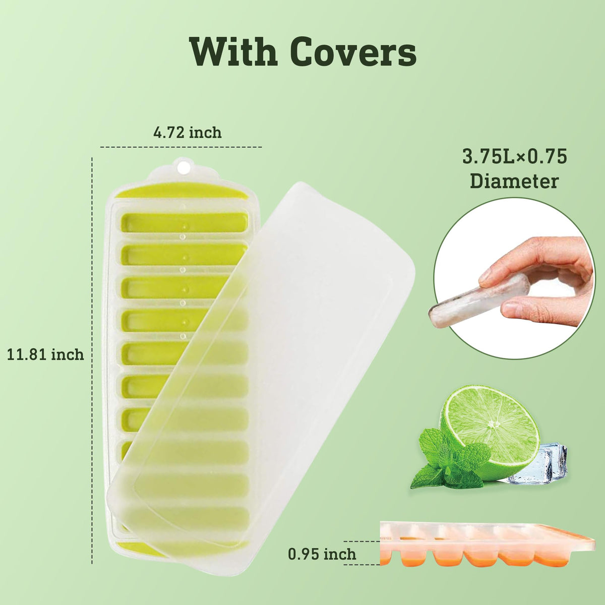 Lily's Home bottle-friendly ice tray with snap-on lid for easy release.