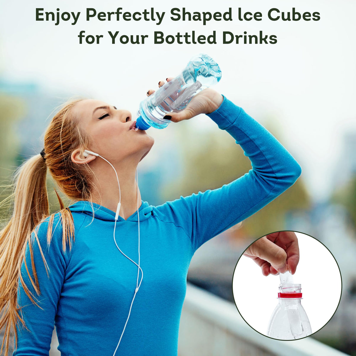 Lily's Home ice trays fit water bottles for portable hydration.