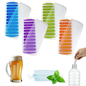 Lily's Home silicone ice tray with lid set 4, durable and easy-release.