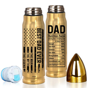 Limima Best Dad Ever tumbler with golden finish for daily beverages.