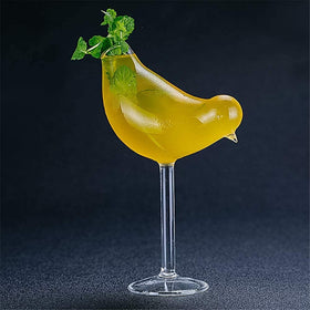 LINALL bird-design stemware, versatile for martinis and celebrations.