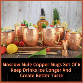 LINALL copper mug exterior lacquered to preserve shine during use