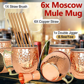 LINALL 18oz copper mug with comfortable handle for easy sipping