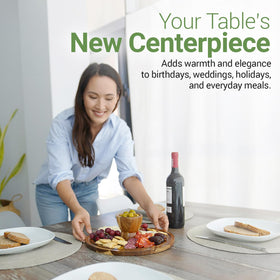 Linda's Essentials 2-in-1 design works well for cakes and cheese boards.