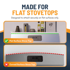 Linda's Essentials adhesive magnets for stove shelf provide strong hold on non-hinged surfaces.