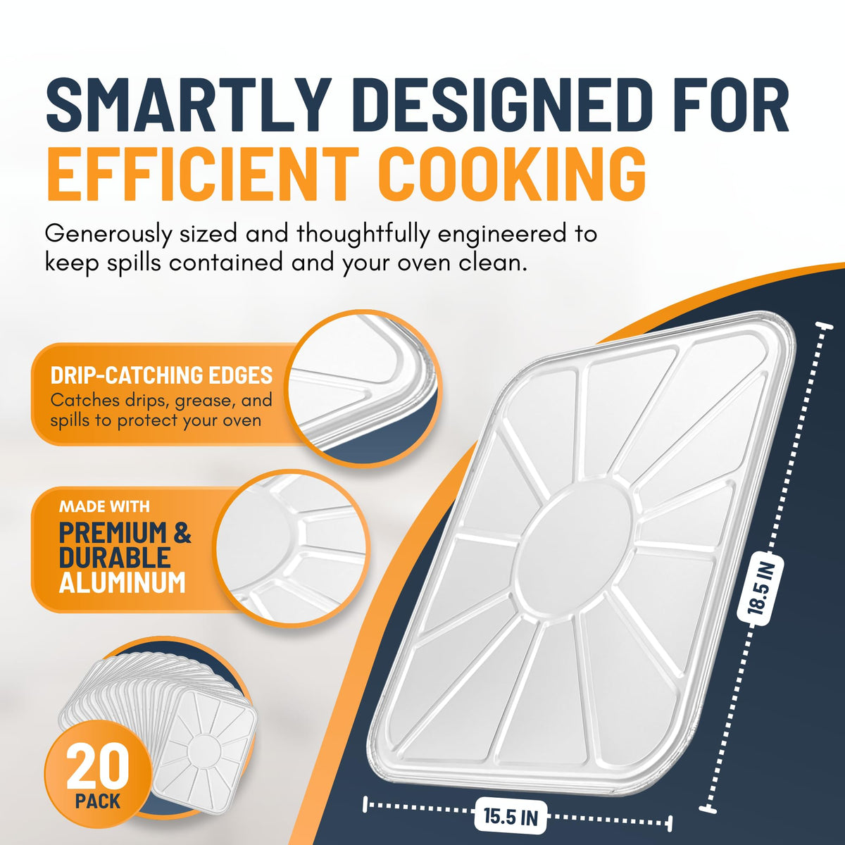 Linda's Essentials aluminum oven liner bottom floor protector for mess-free cooking