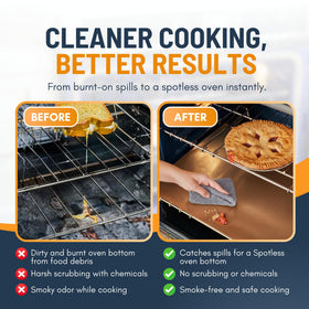 Linda's Essentials dishwasher-safe oven liner for fast maintenance and reuse