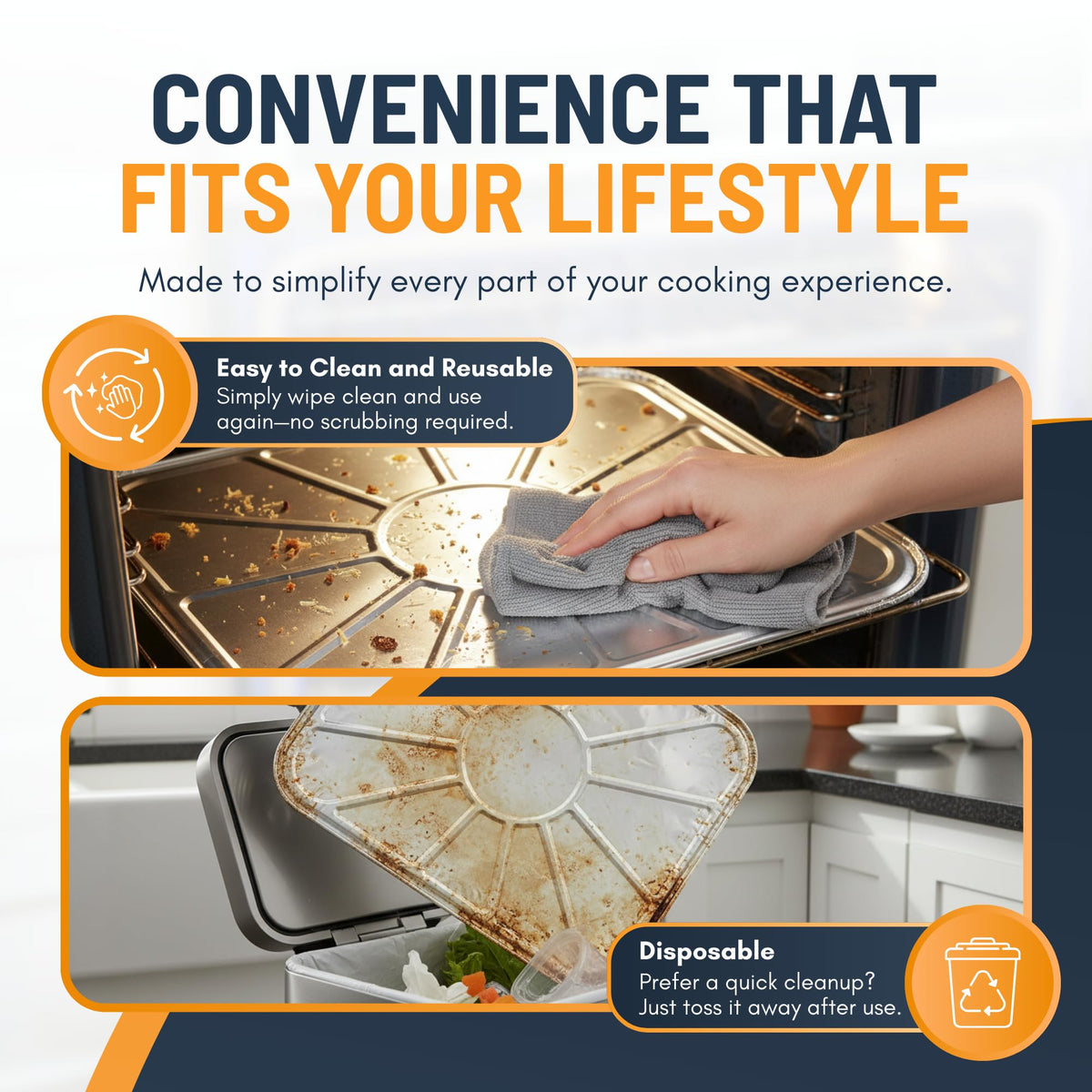Linda's Essentials durable-aluminum construction resists tearing for everyday cooking.